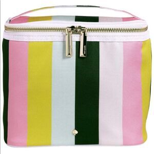 KATE SPADE Multicolored Striped Compact Insulated LOGO Lunch Tote Bag Bag NEW